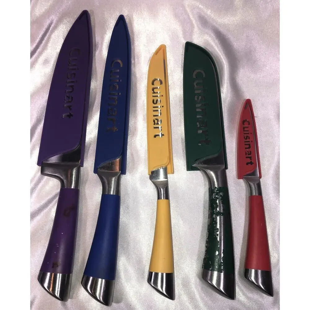 Cuisinart Knives 5 Set Multi Color CC77SSAPC With Sleeve Cover Guards